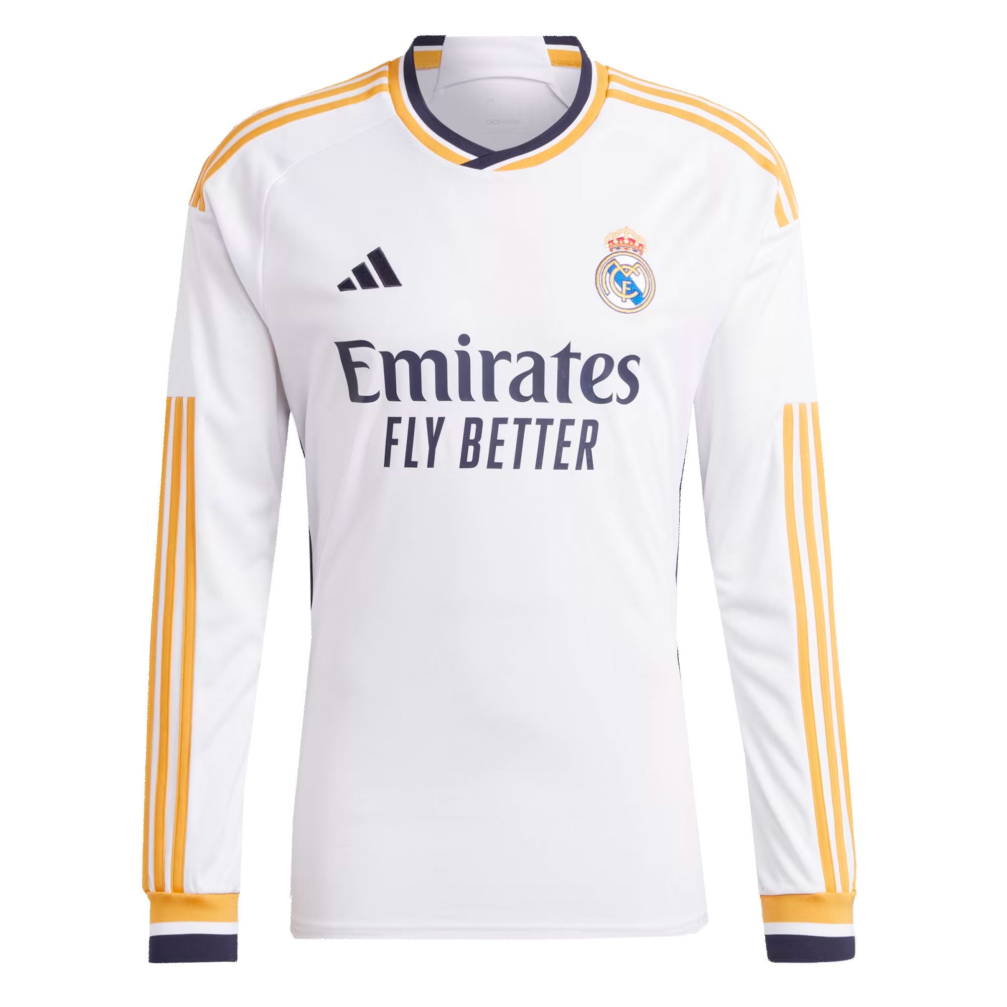 adidas Men's Real Madrid 2023/24 LongSleeve Home Jersey White、mySite、noshort