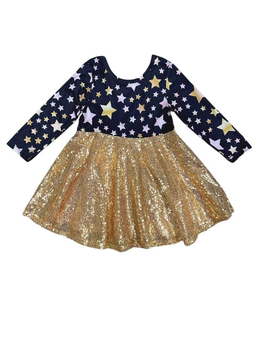Shining Star Girls Gold Sequin Special Occasion Dress、mySite、camillekostekn