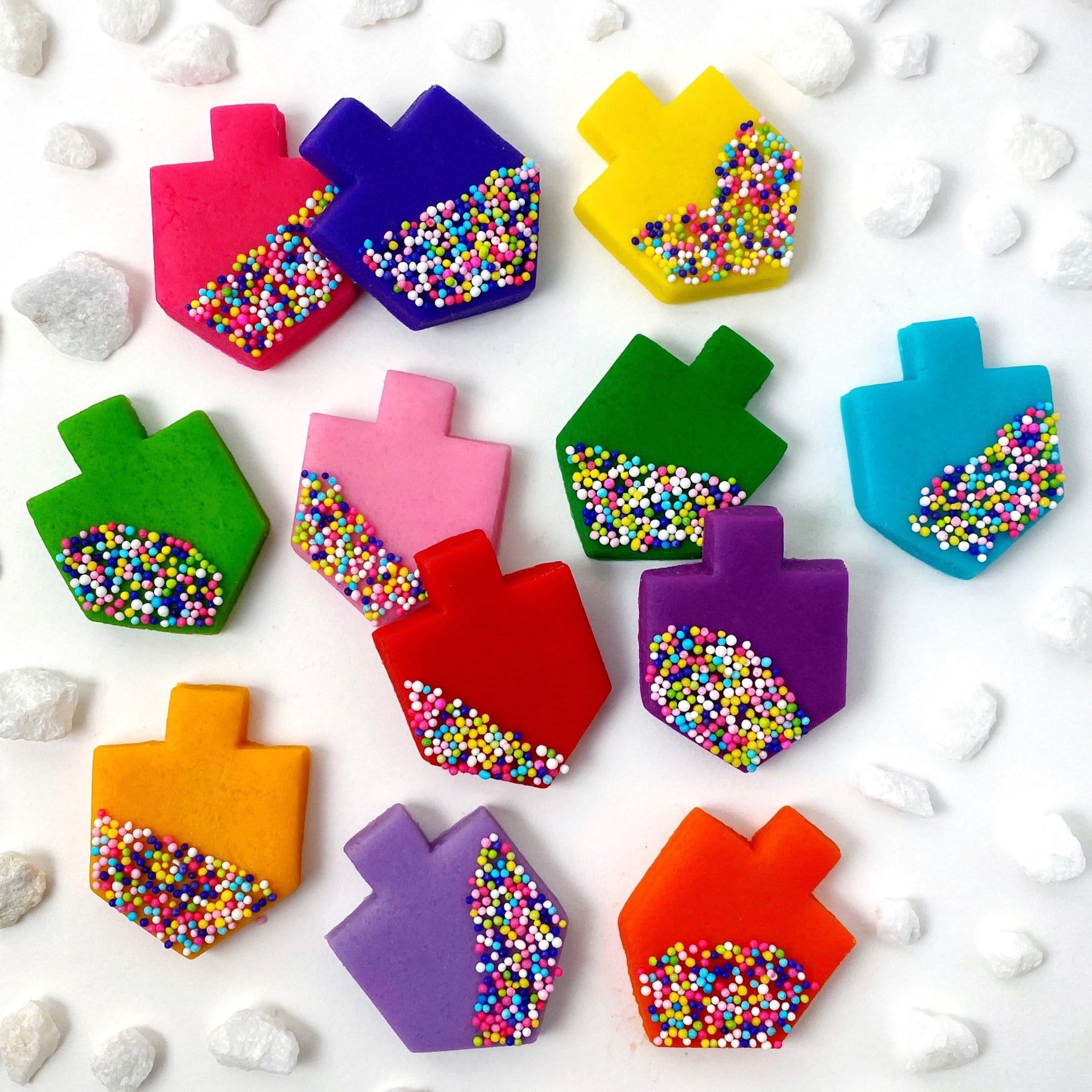 Marzipan Rainbow Sprinkle Dreidel Tiles - Rainbow or Blue、mySite、topwebapps