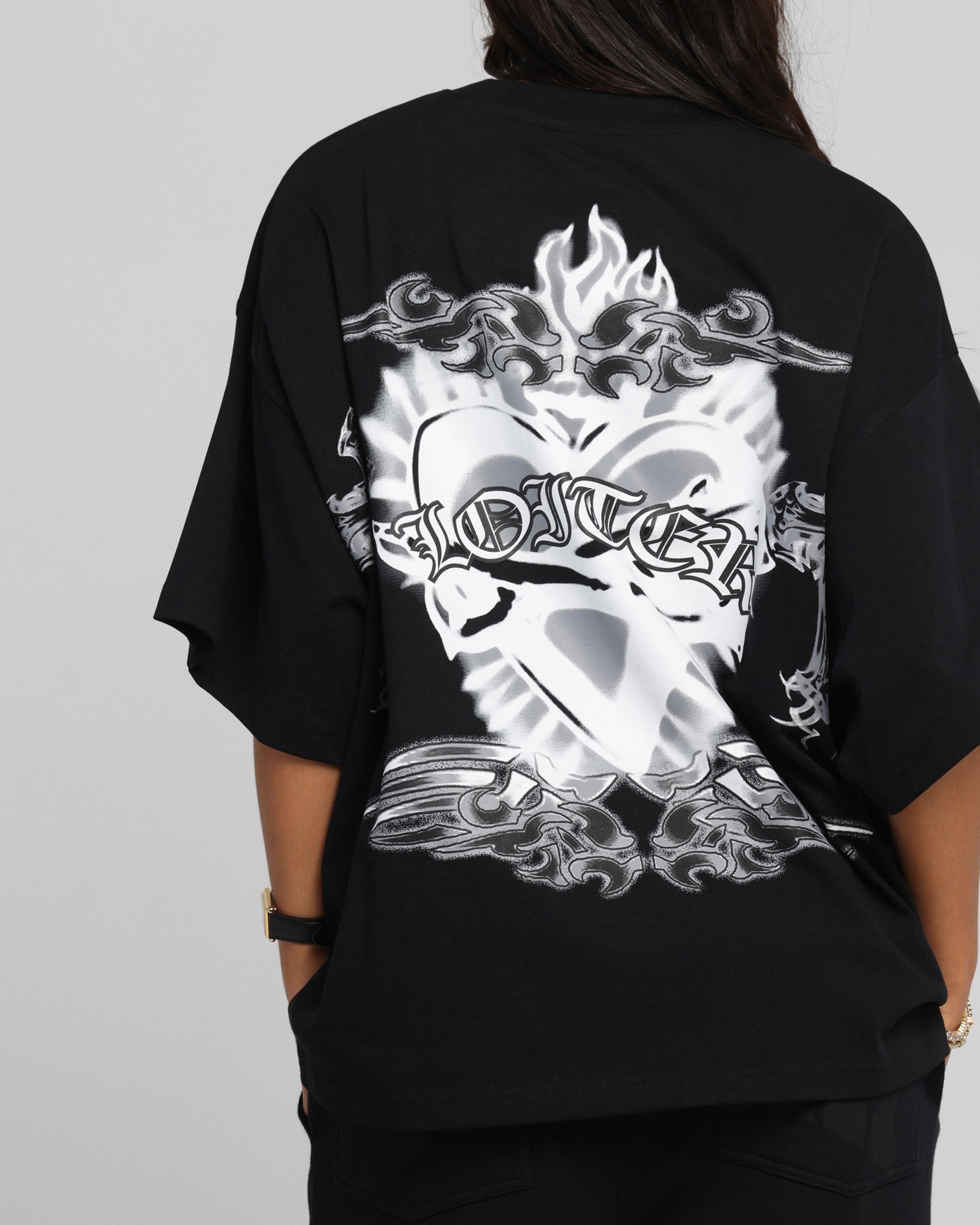 Loiter Hearts T-Shirt Black、mySite、zt4zffjzw