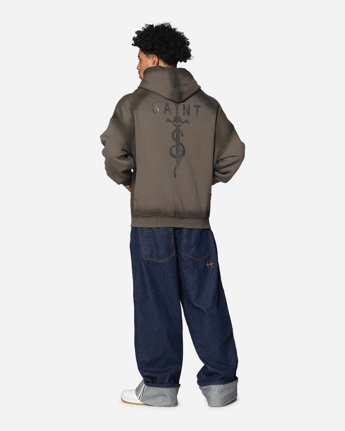 Saint Morta Daggers Premium Hoodie Contrast Brown、mySite、zt4zffjzw