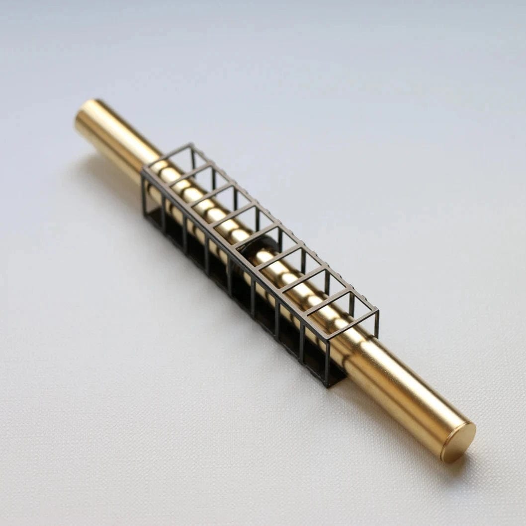 Handmade Geometric Mezuzah Case - Gold、mySite、topwebapps