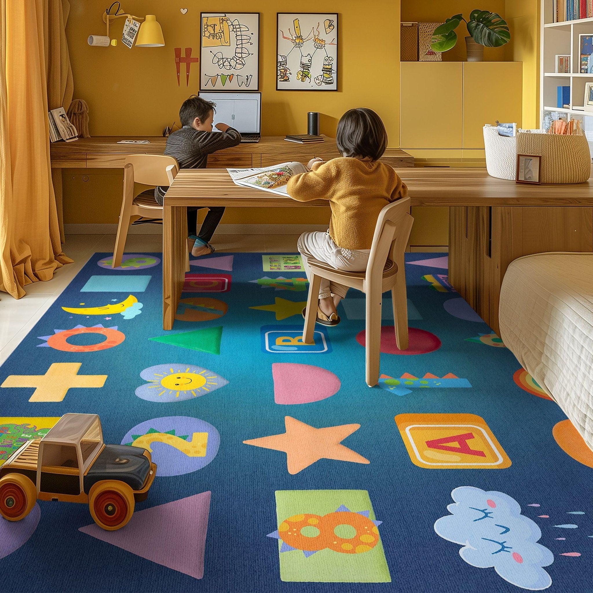Crayola Modern Educational Numbers & Shapes Area Rug By Well Woven、mySite、gigharbornorthrealestate