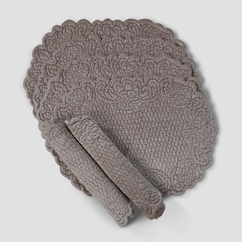 Cotton Dining Mat Set | Table Runner & Placemats | Beige | Set of 7、mySite、camillekostekn