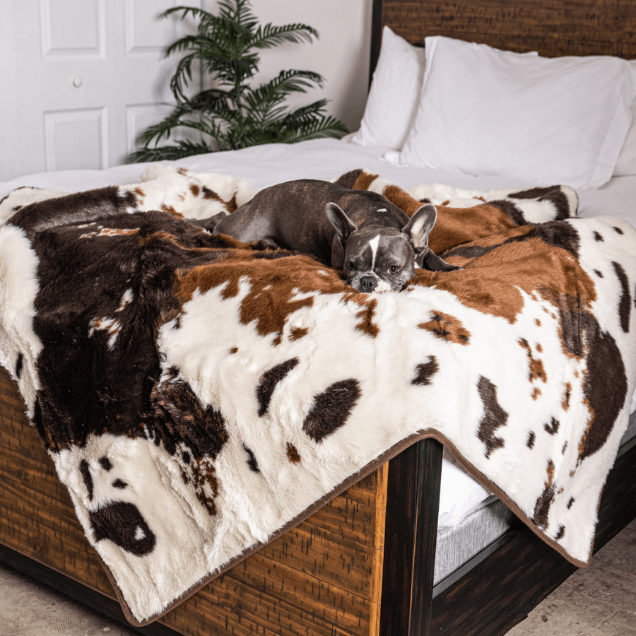 Paw.com x BarkBox PupProtector™ Waterproof Throw Blanket - Brown Faux Cowhide、mySite、solidvoid