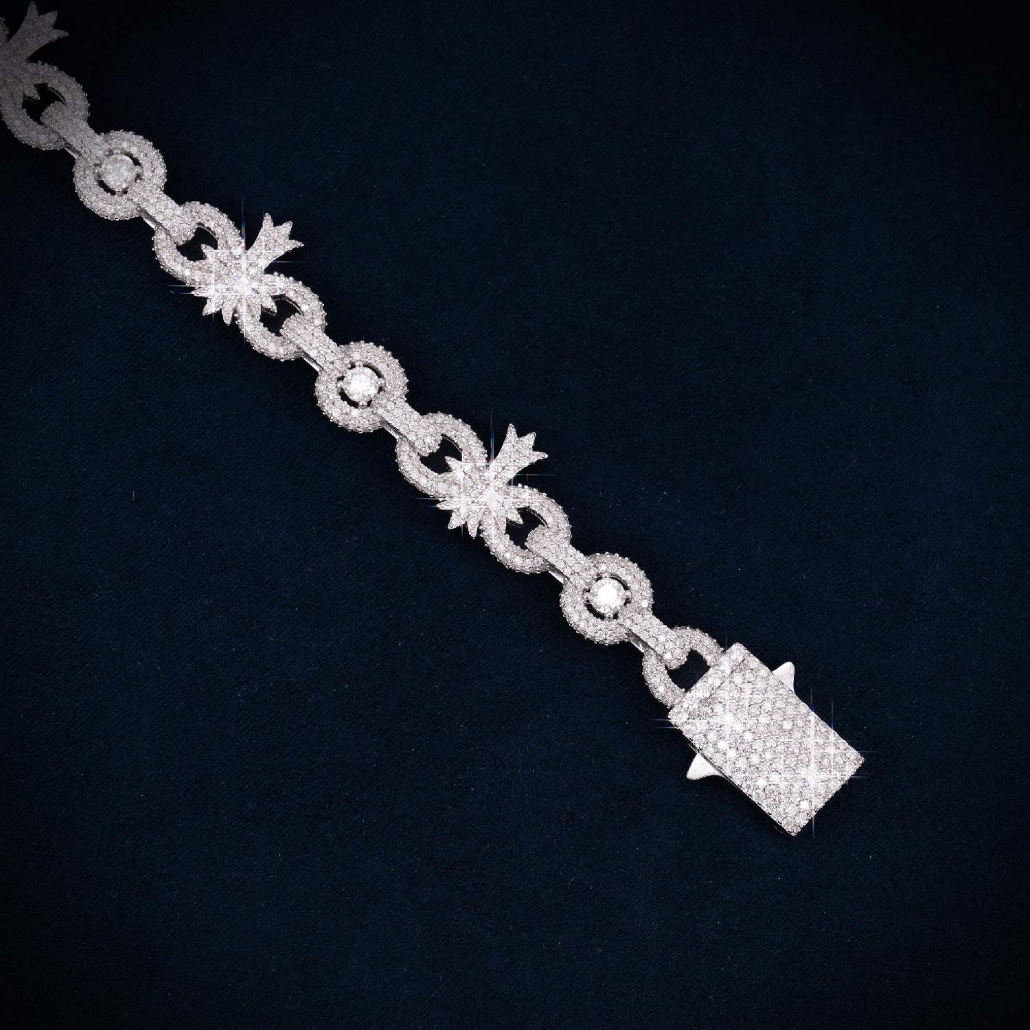 10MM Moissanite Palm Tree Cuban Link Bracelet 14K Gold、mySite、hinf8tx79