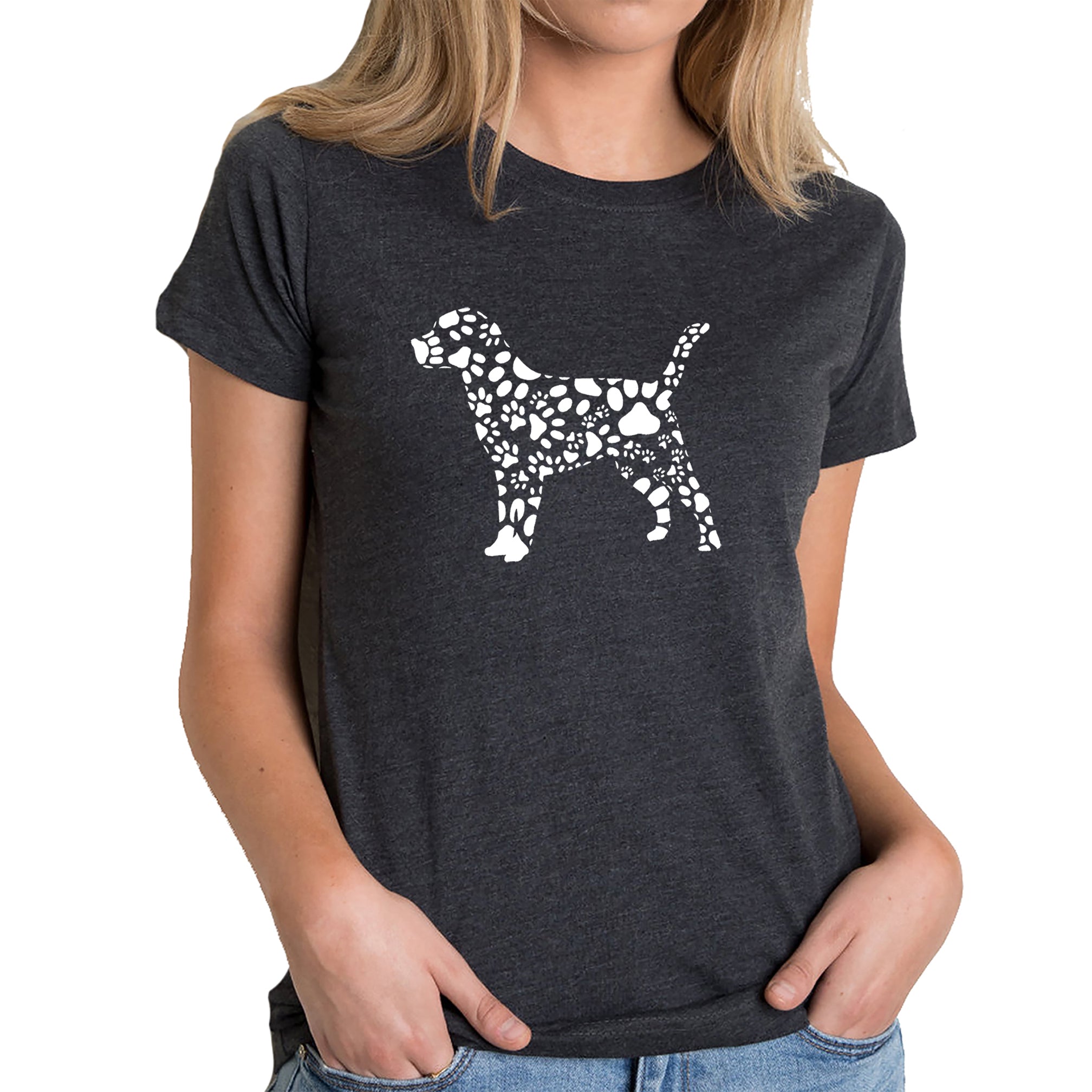 Dog Paw Prints - Women's Premium Blend Word Art T-Shirt、mySite、camillekostekn