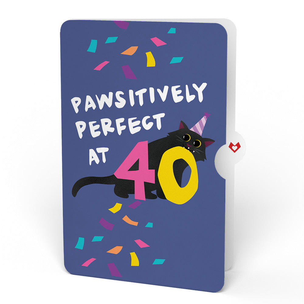 Purr-fect Cat 40th Birthday Bouquet and Sentiment Set、mySite、solidvoid