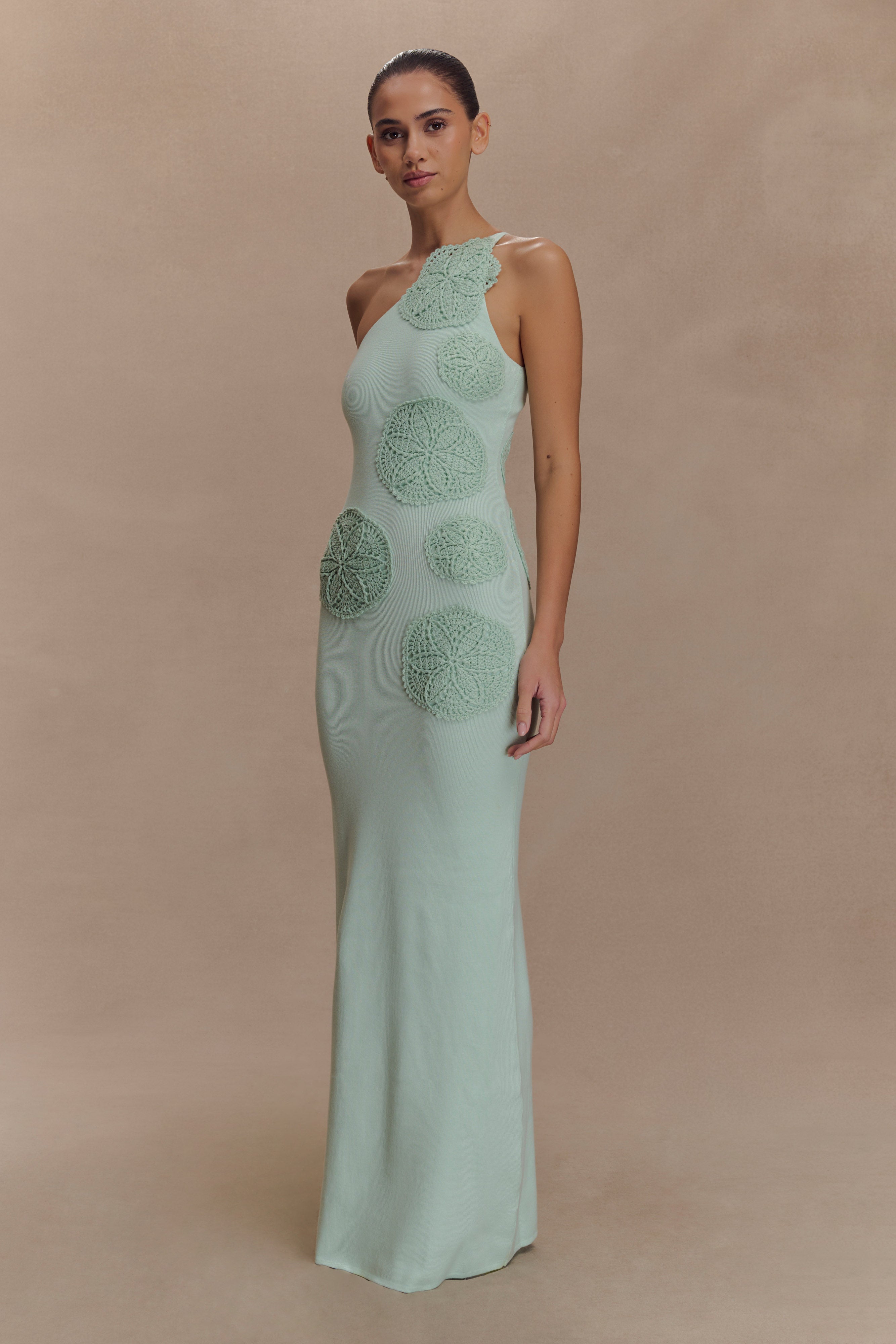 Teneika Crochet Knit Maxi Dress - Light Aqua、mySite、solidvoid