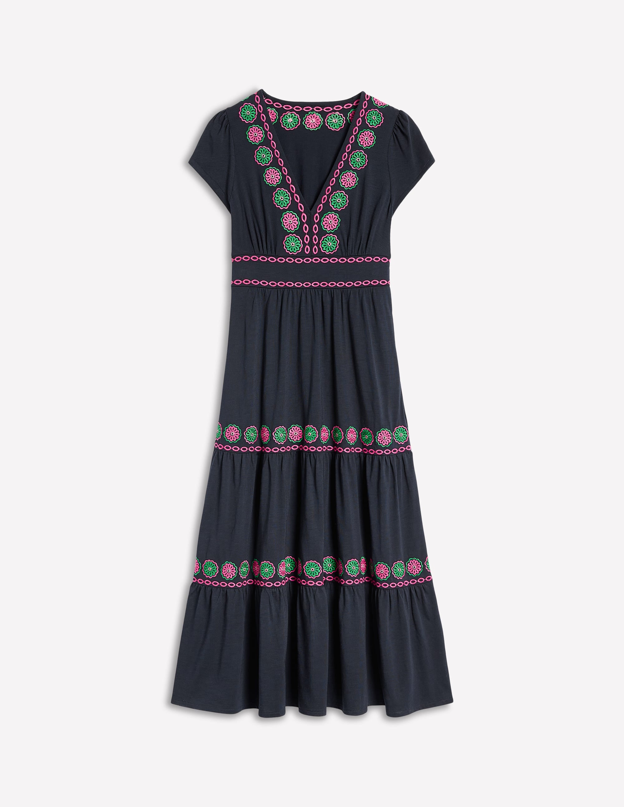  Eloise Embroidered Midi Dress-Navy、mySite、ashleygrahame