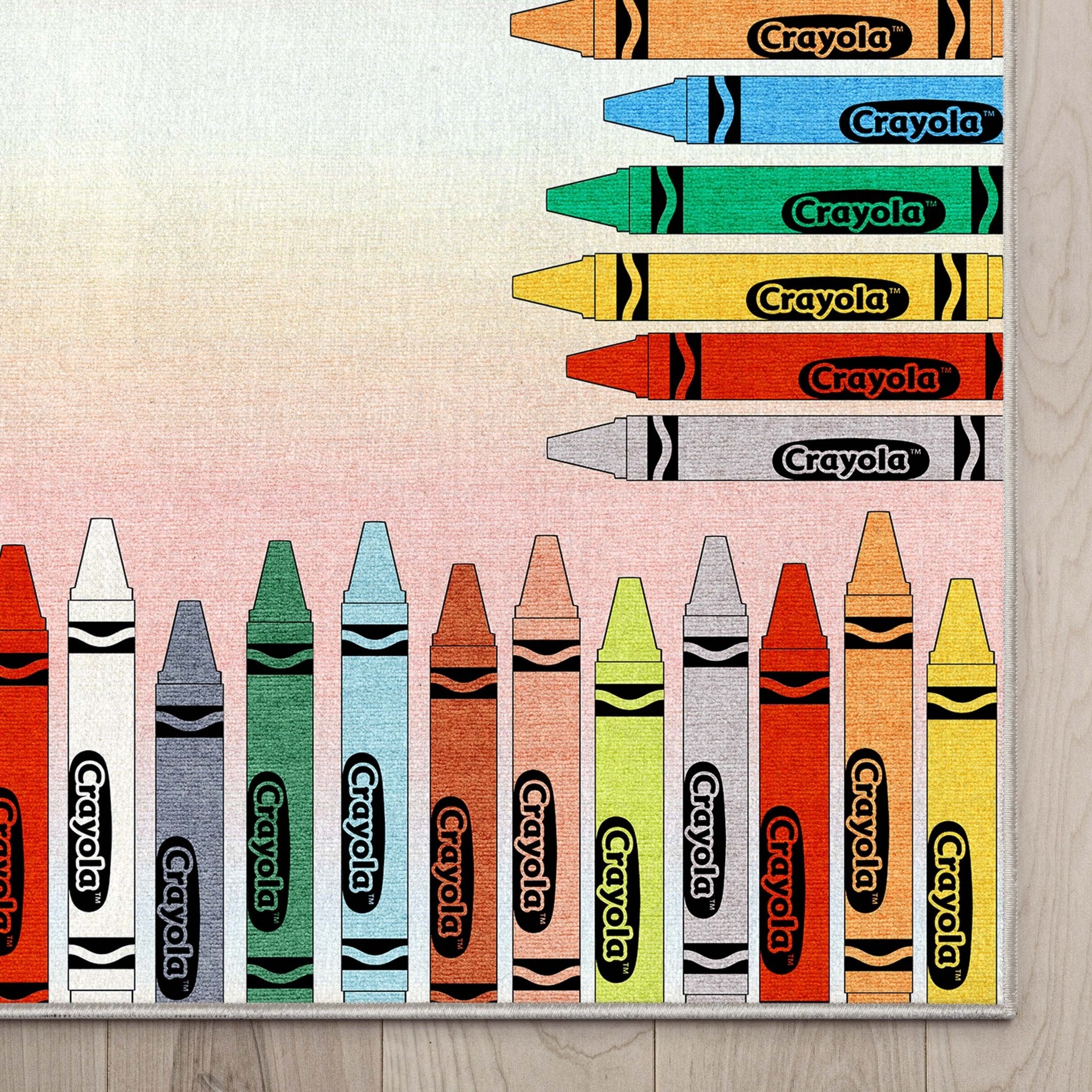 Crayola Modern Crayon Parade Playroom 5' x 7' Multi Color Area Rug By Well Woven、mySite、gigharbornorthrealestate