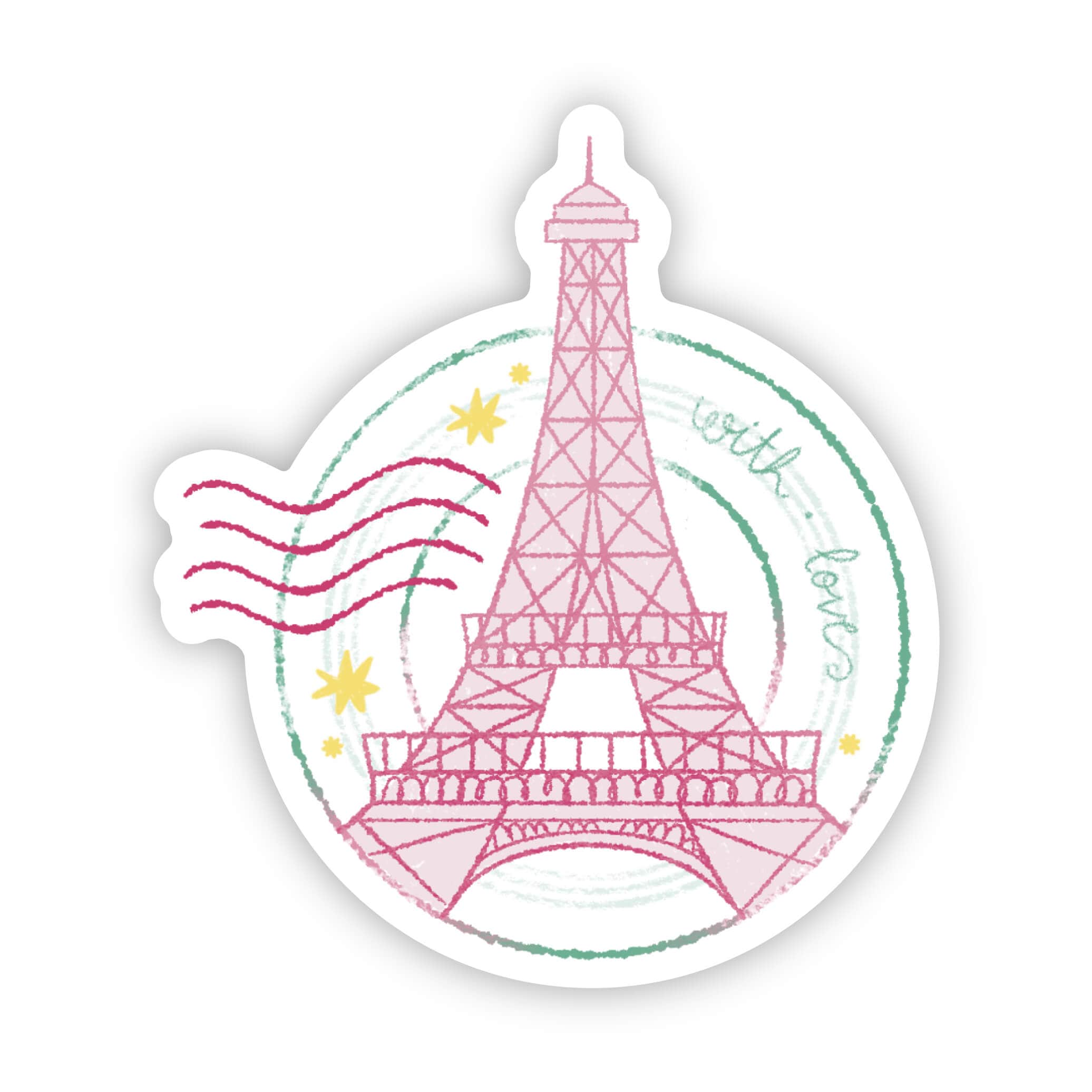  With Love Eiffel Tower Stamp Sticker、mySite、elrpsem3k