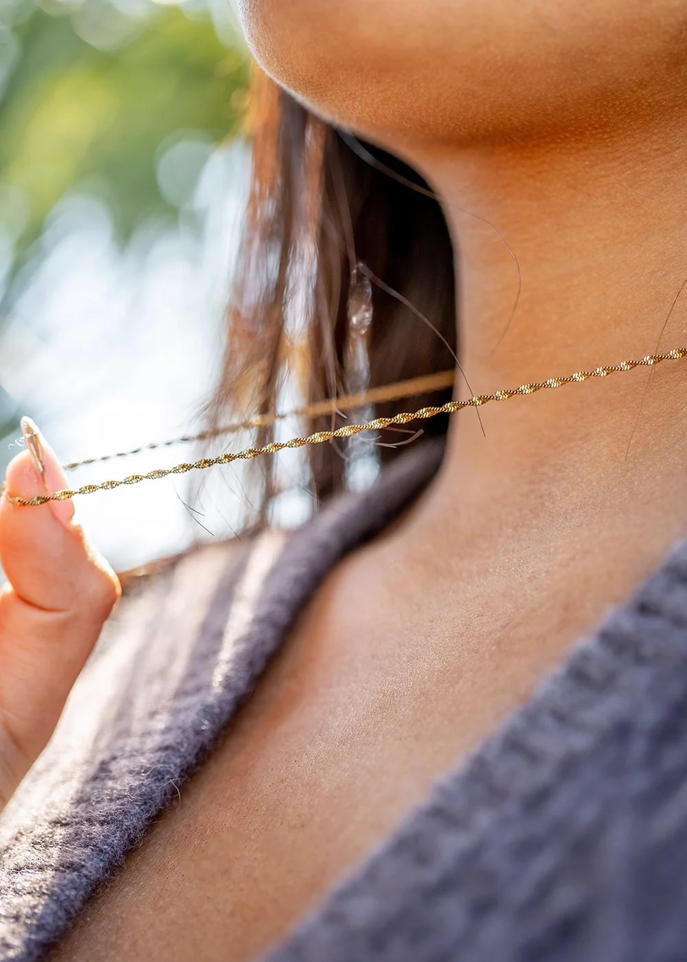 18K Gold PVD Stainless Steel Singapore Chain Necklace / CHN9961、mySite、dreamappss