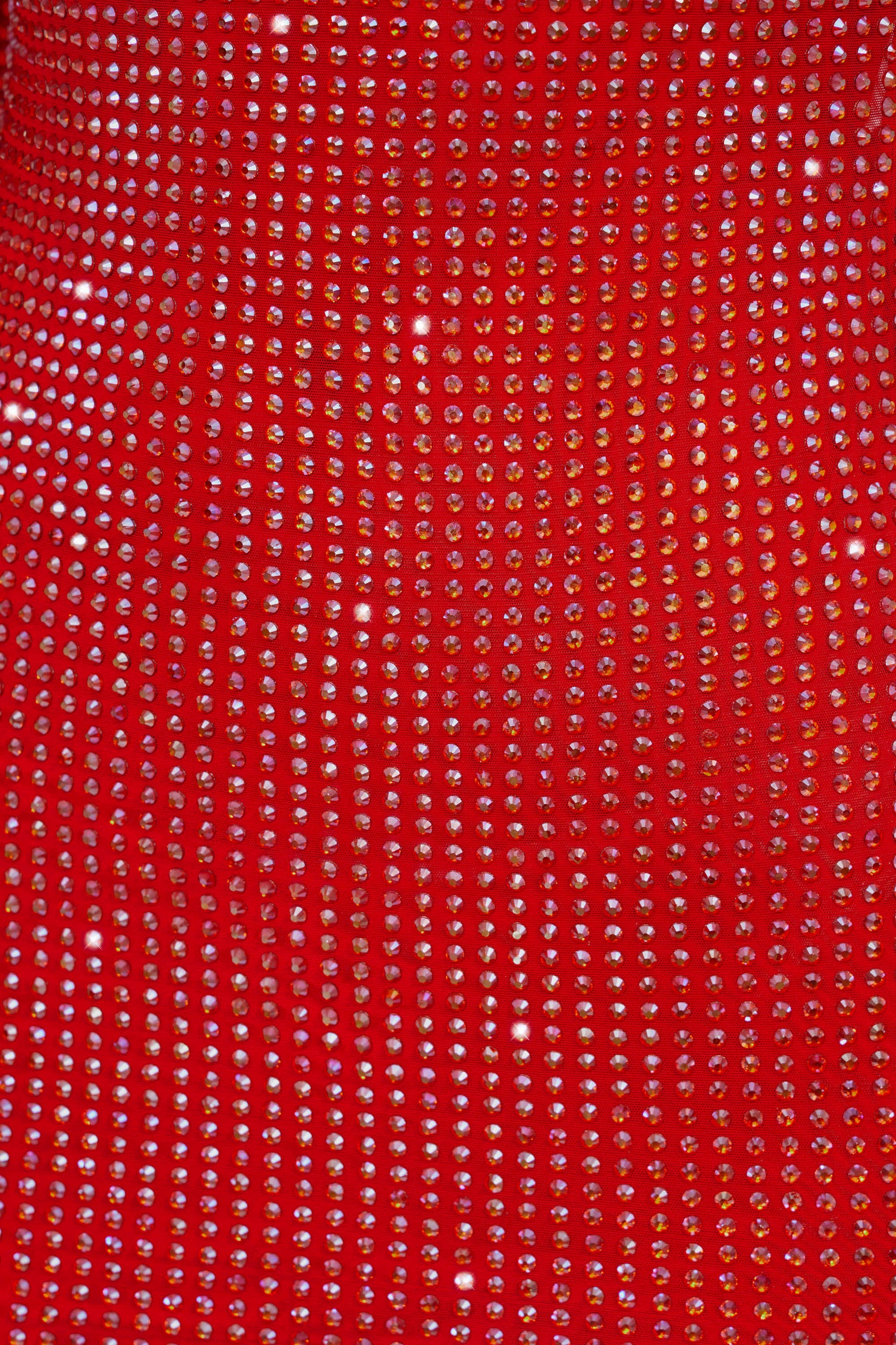 Embellished High Neck Cowl Back Mini Dress in Fire Red、mySite、solidvoid