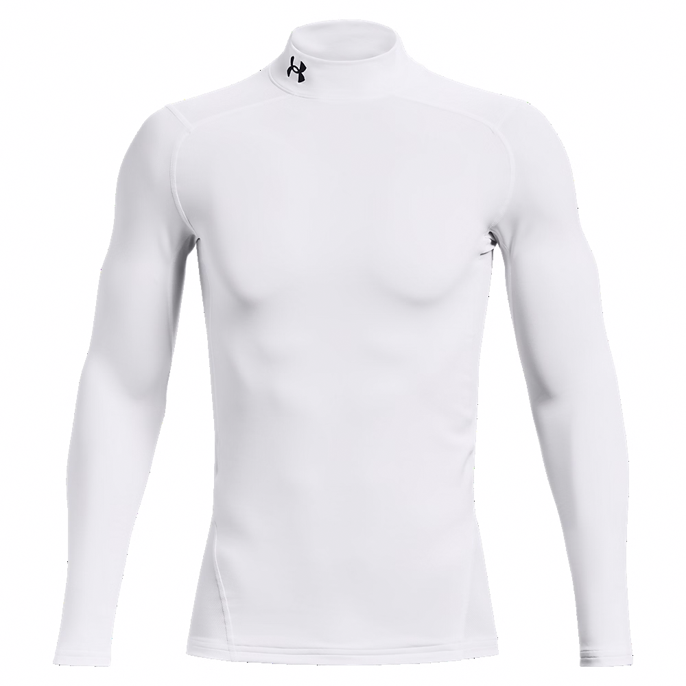 Under Armour ColdGear庐 Mock Long Sleeve Compression Shirt - White、mySite、noshort