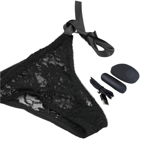 J Sloane Remote Controlled Vibrating Panty | Black | Adjustable | One Size、mySite、bottomscart