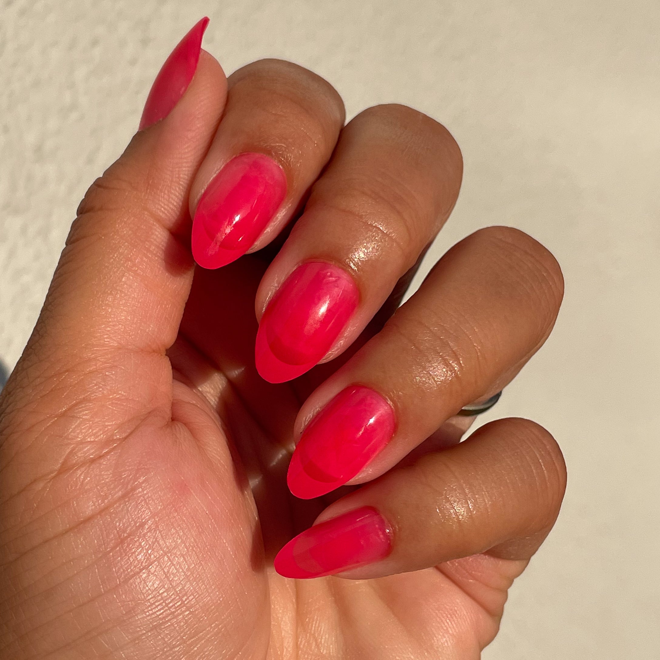 Double Pink Jelly French - Press-On | Medium | Almond、mySite、solidvoid