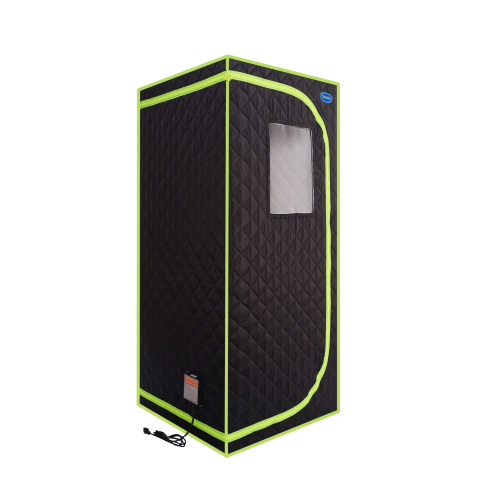 Portable Plus Type Full Size Far Infrared Sauna tent. Spa, Detox ,Therapy and Relaxation at home.Larger Space,Stainless Steel Pipes Connector Easy to Install, with FCC Certification--Black、、xpatfood