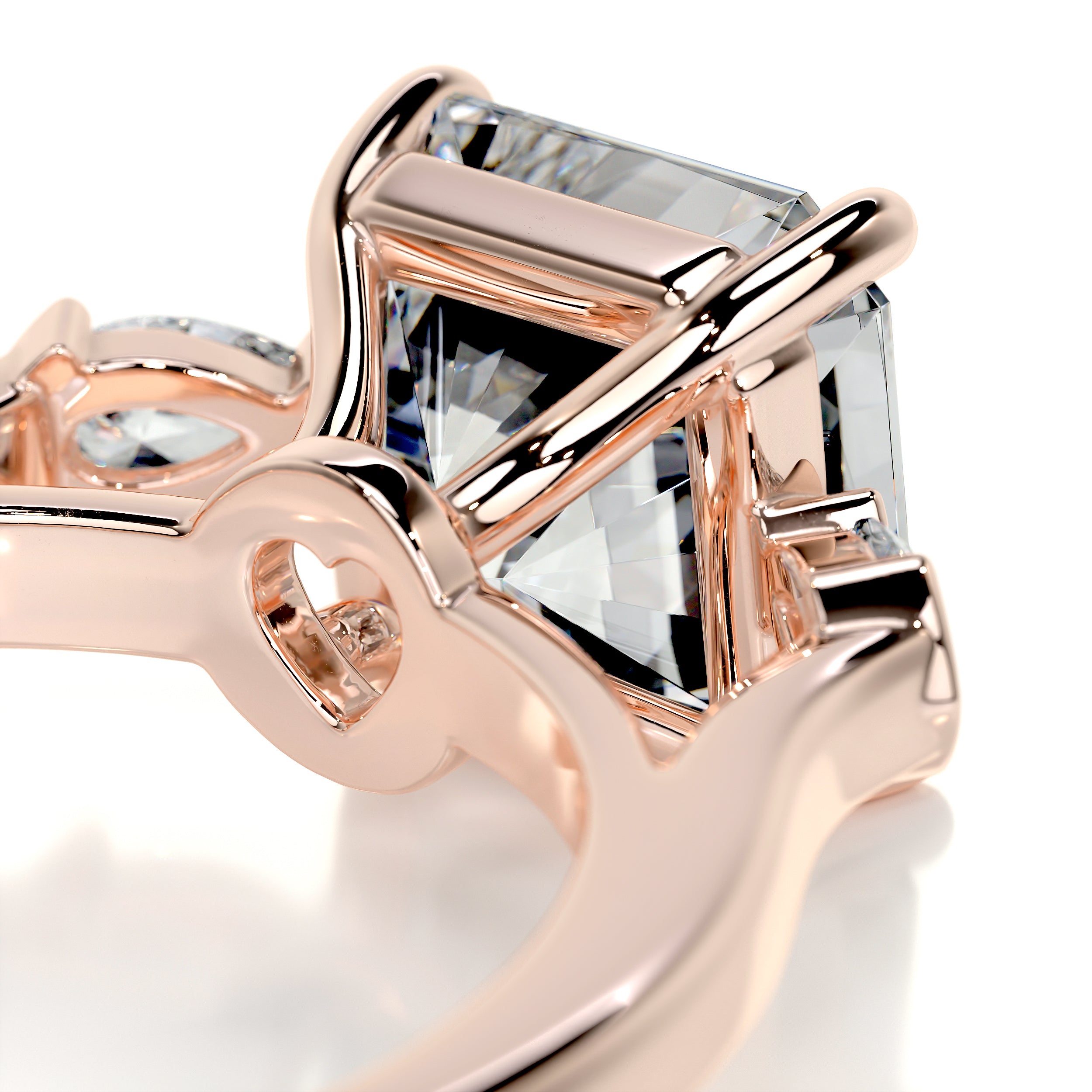Mindy Moissanite & Diamond Ring -14K Rose Gold、mySite、hinf8tx79