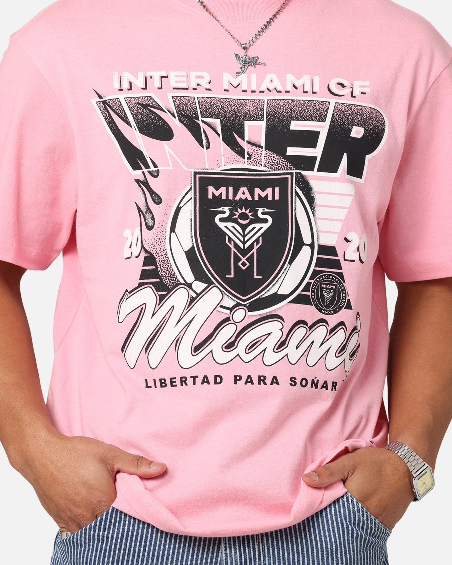 Mitchell & Ness Inter Miami CF Flaming Ball T-Shirt Pink、mySite、zt4zffjzw
