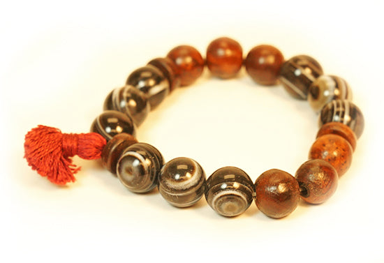Sardonyx and Wood Wrist Mala、mySite、topwebapps