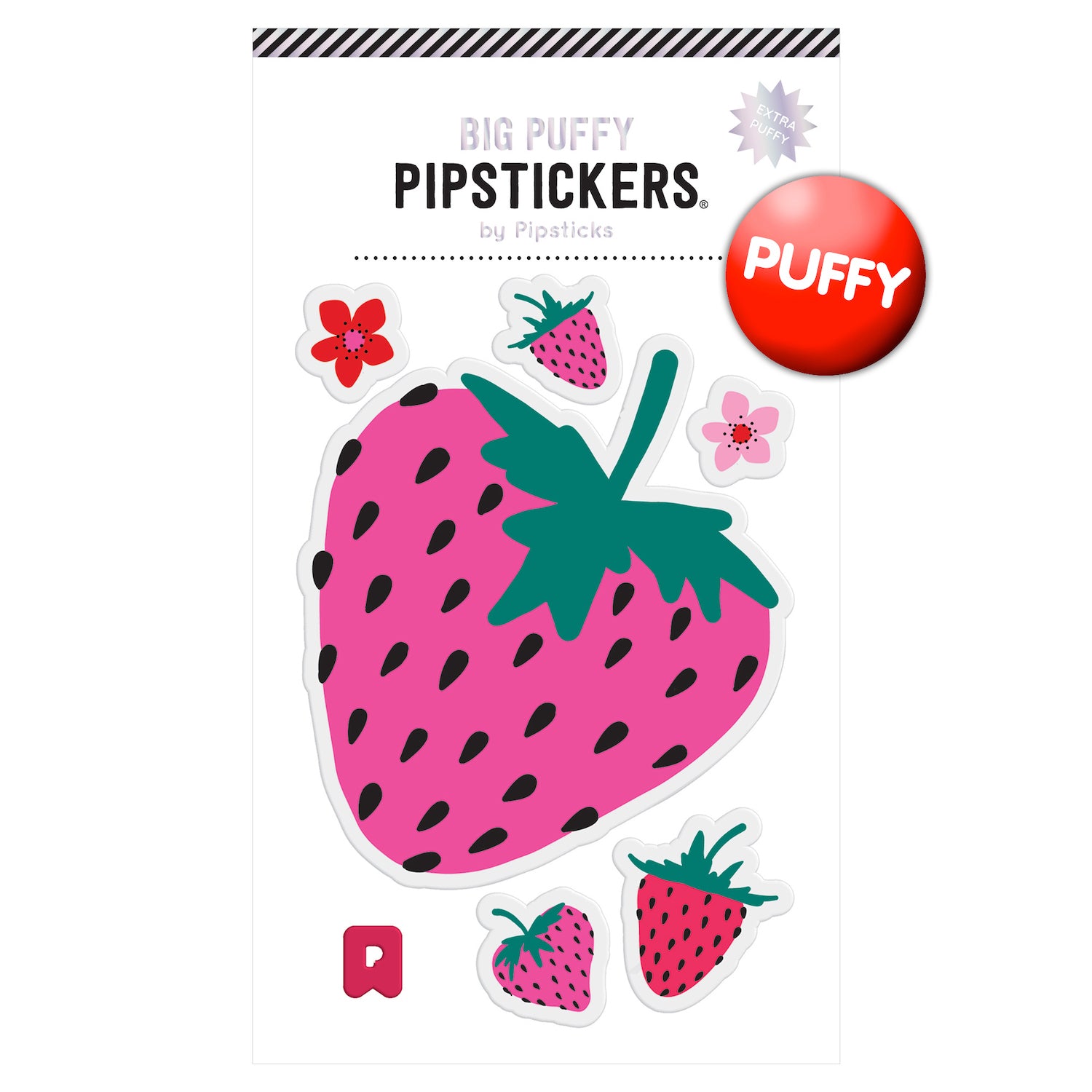  Big Puffy Strawberry Sticker、mySite、ghnorth