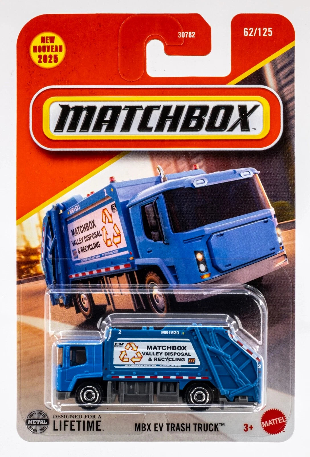 MXB EV Trash Truck #62 * Blue * 2025 Matchbox Basic Case F、mySite、hgirdovlk