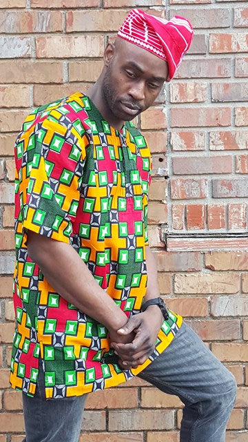 Cross African Print Ankara Top-DP3767M、mySite、solidvoid