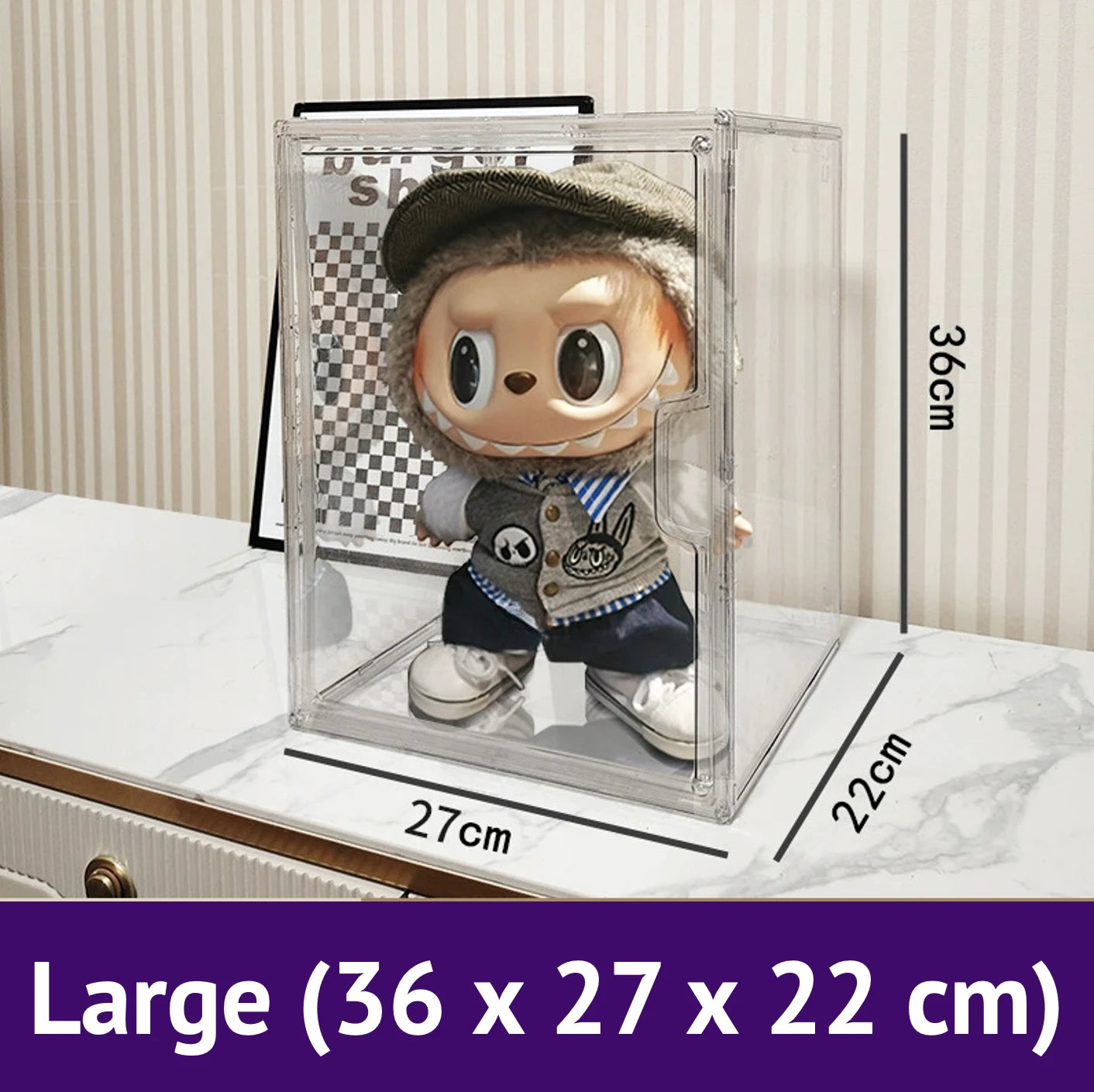  Clear Display Shelf, Protective Dust-proof Display Container Perfect for POP MART Labubu Plush Toys、mySite、greenlandpopulation