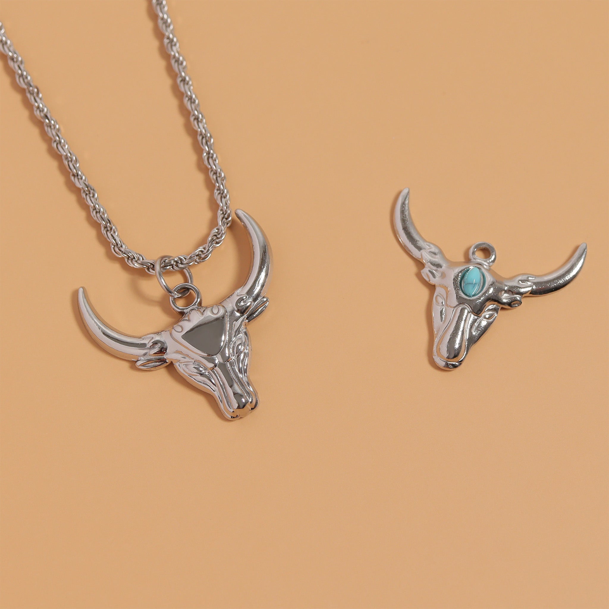 18K Gold PVD Stainless Steel Bull Charm / PDL0189、mySite、dreamappss