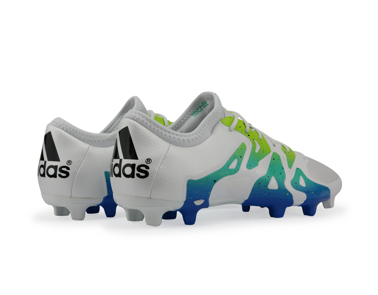 adidas Men's X 15.2 FG/AG White/Core Black/Solar Slime、mySite、noshort