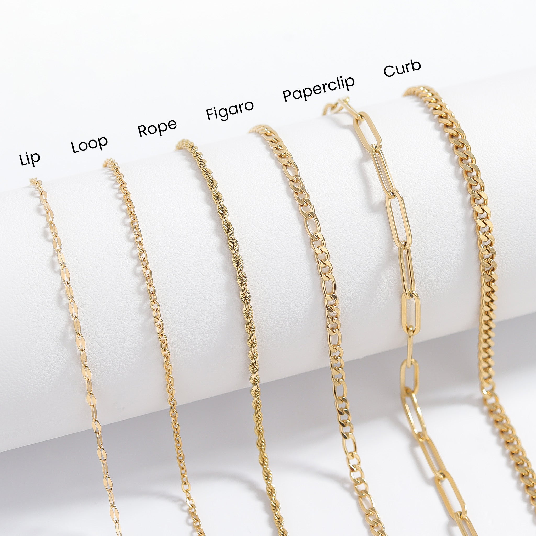 18K Gold PVD Stainless Steel Figaro Chain Necklace / CHN9600、mySite、dreamappss