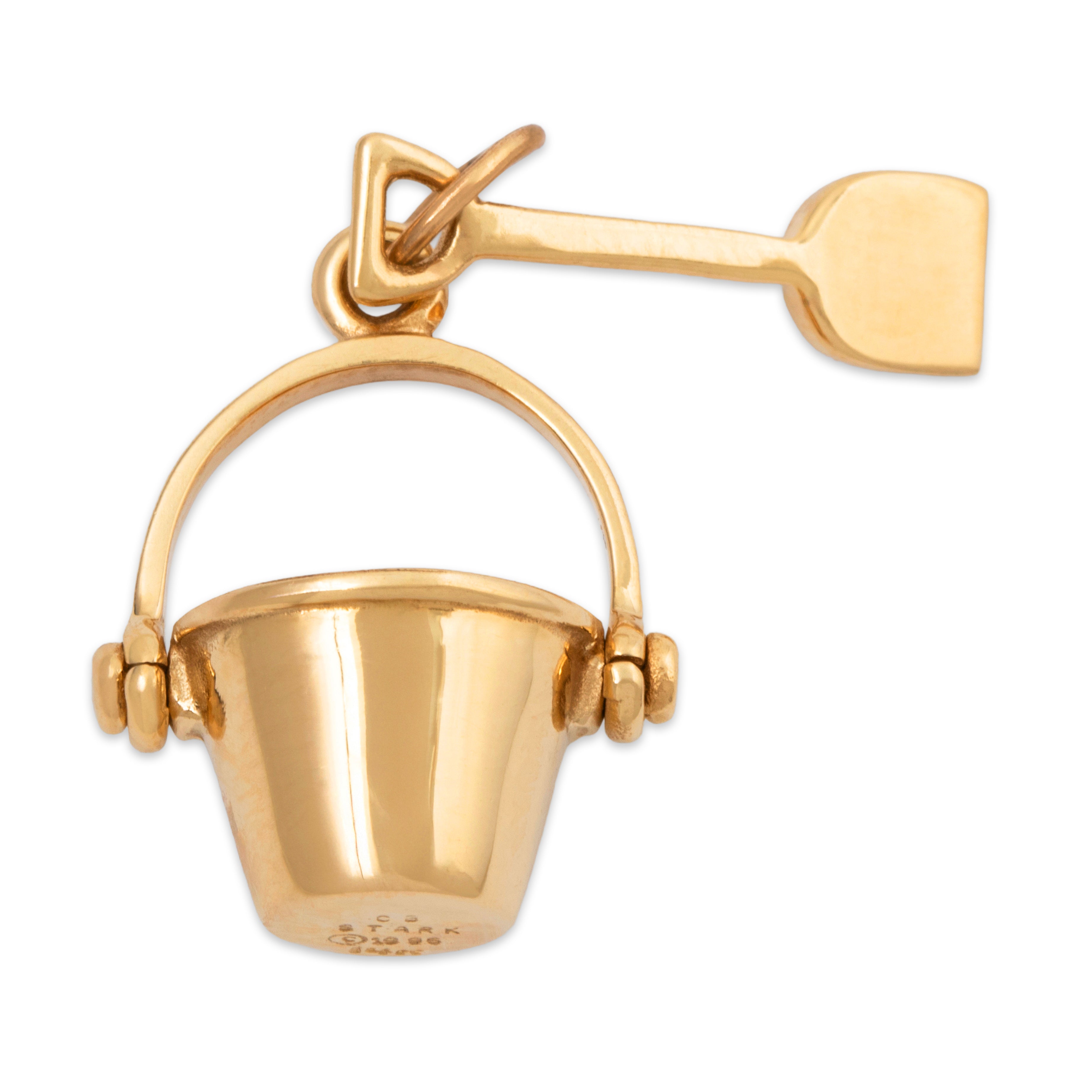 Vintage Large 14k Yellow Gold Martha's Vineyard Shovel And Pail Charm / Pendant、mySite、hinf8tx79