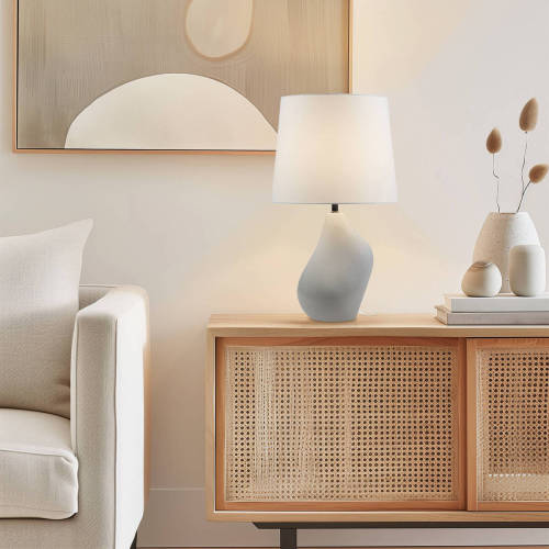 Asymmetrical Ceramic Table Lamp Grey See below、、eastwooduniform