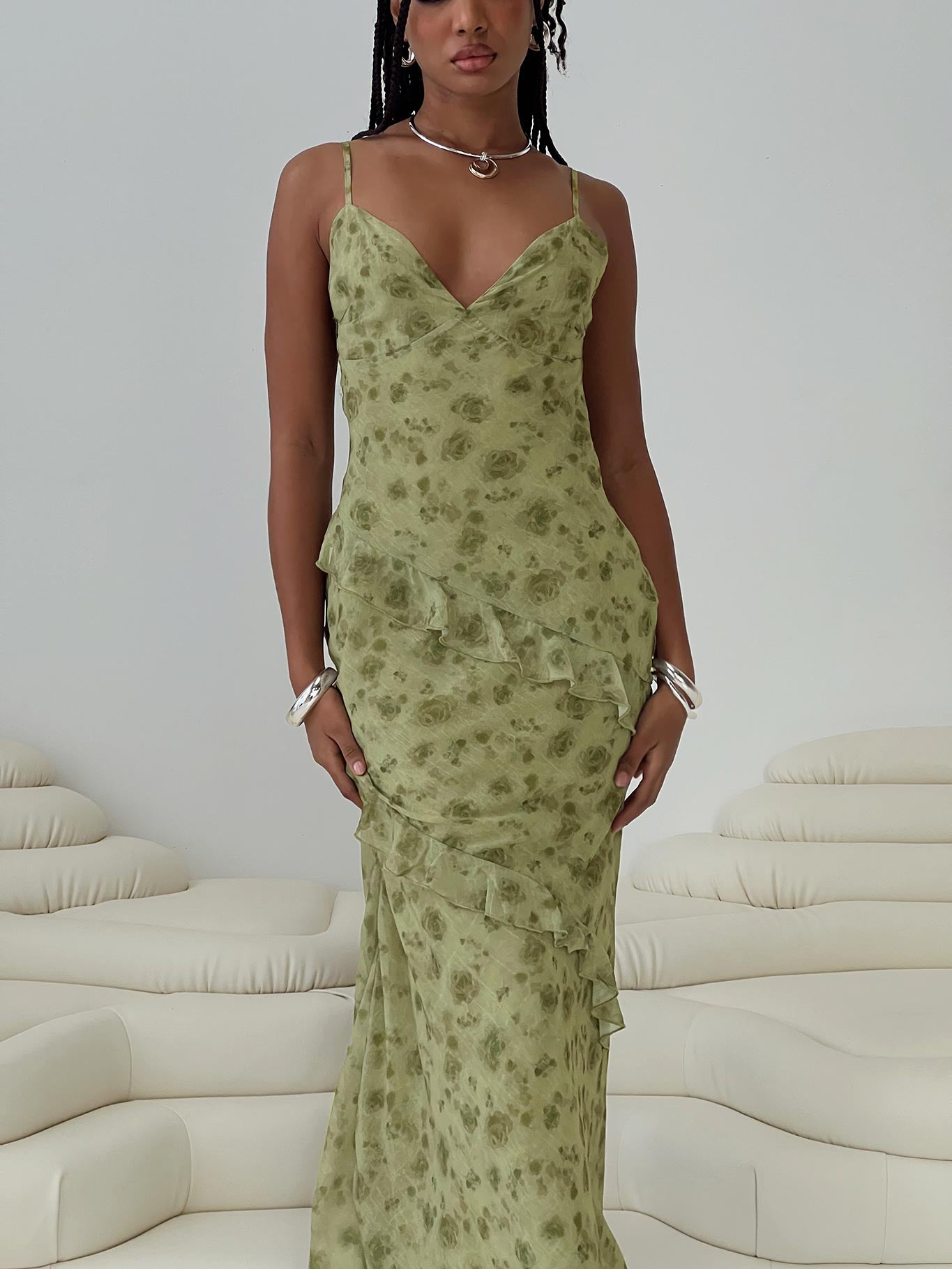 Teffoli Maxi Dress Green、mySite、solidvoid