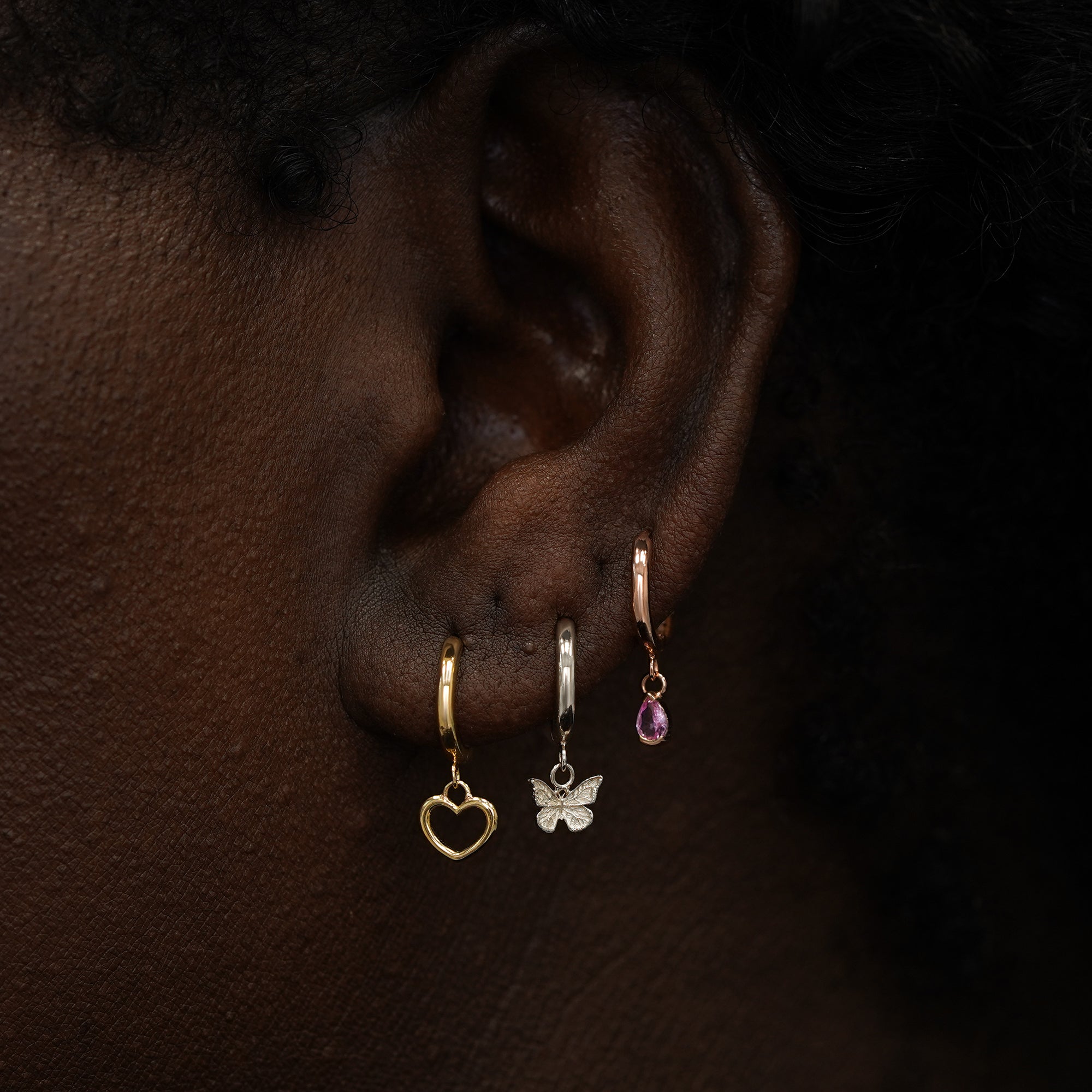 Pear Pink Sapphire Dangle Hoop、mySite、hinf8tx79