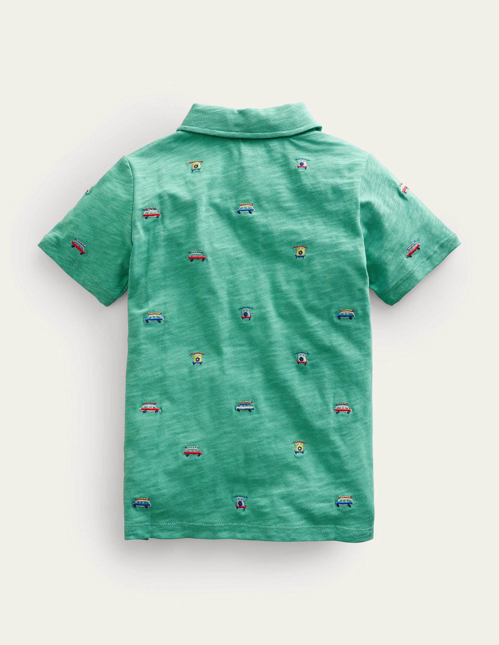  Embroidered Slubbed Polo Shirt-Green Cars、mySite、ashleygrahame