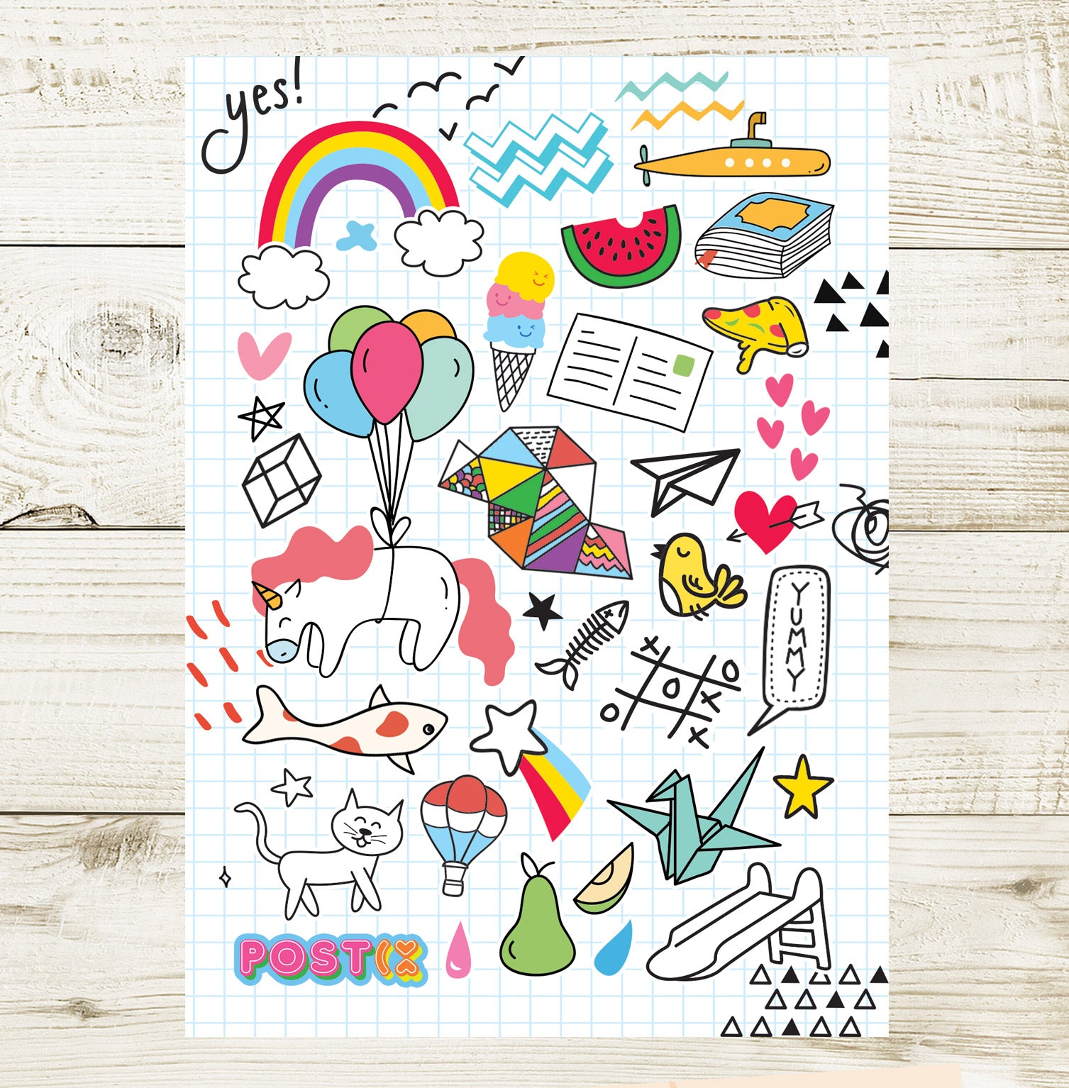  Daydreaming Doodles Sticker Sheet、mySite、ghnorth