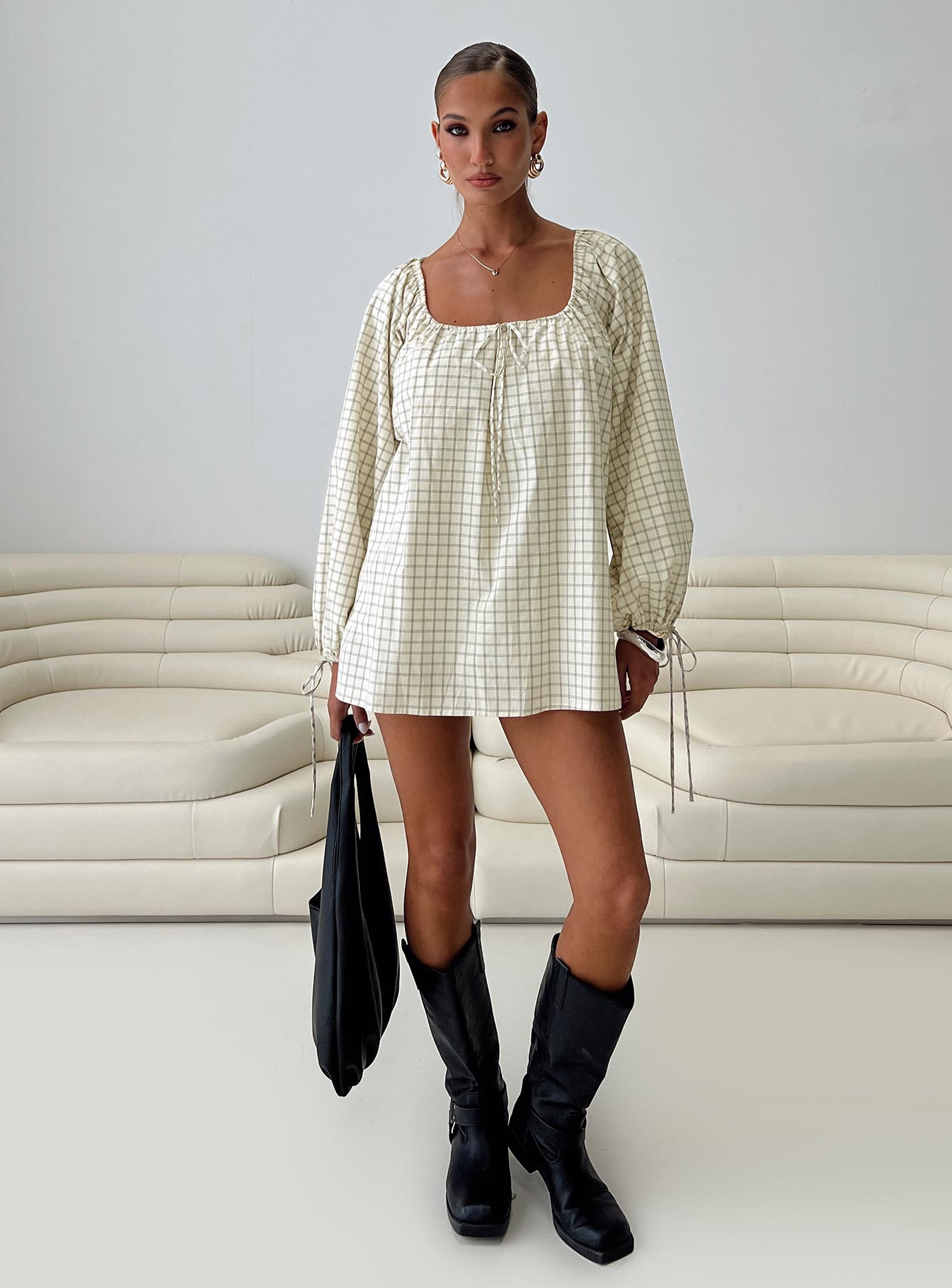 Preacher Playsuit White Check、mySite、solidvoid