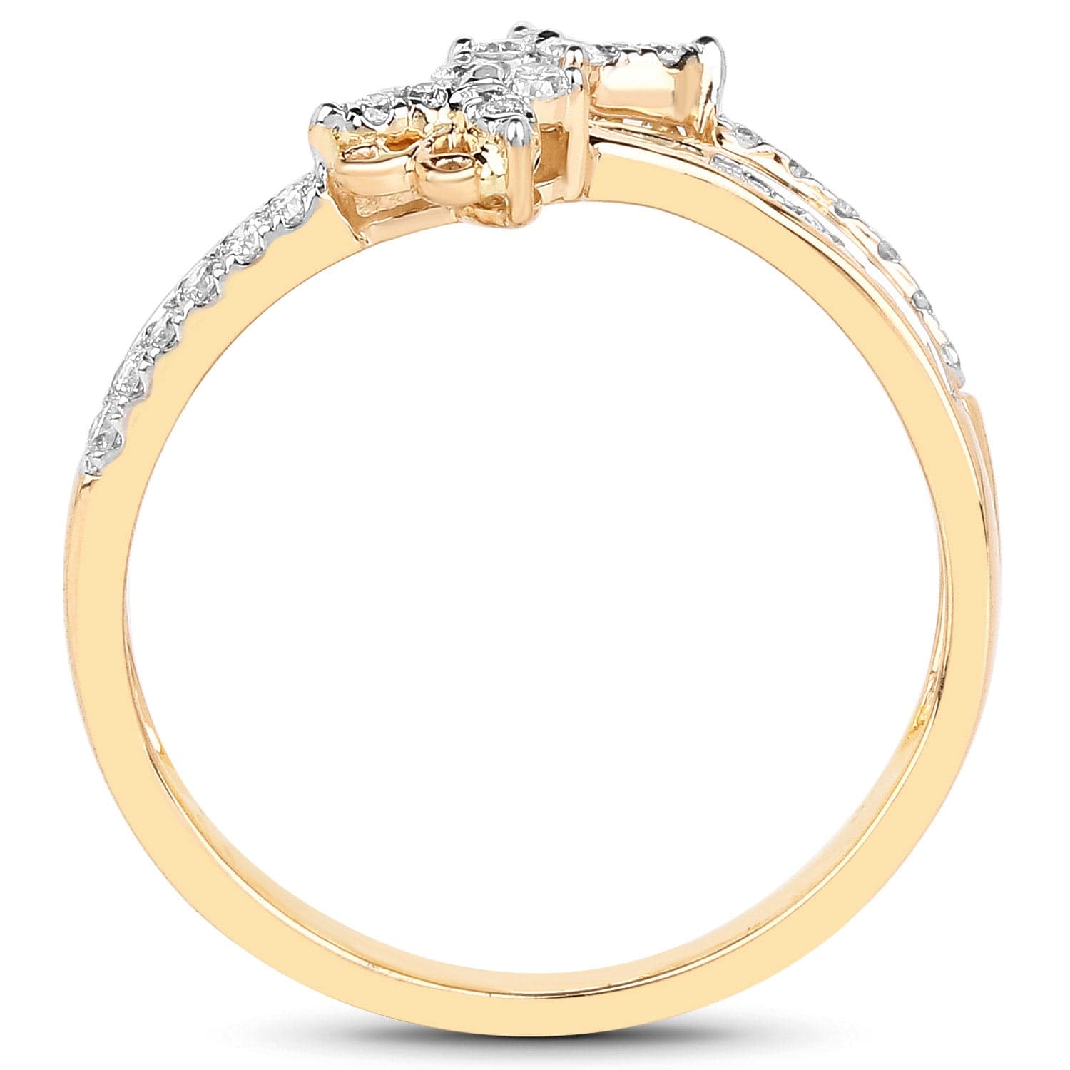 Diamond Butterfly Ring 14K Yellow Gold、mySite、g9winljtr