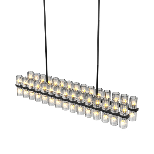 (L005030-D48-P48B/W1340P310779)48 Inches Luxury Chandeliers Crystal Living Room Decorative Lights Simple Modern Dining Room LED Lighting,for Home Decor (Bulbs Included) Black、、eastwooduniform
