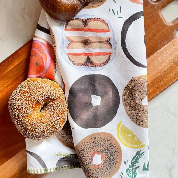 Yummy Bagels Tea Towel、mySite、topwebapps