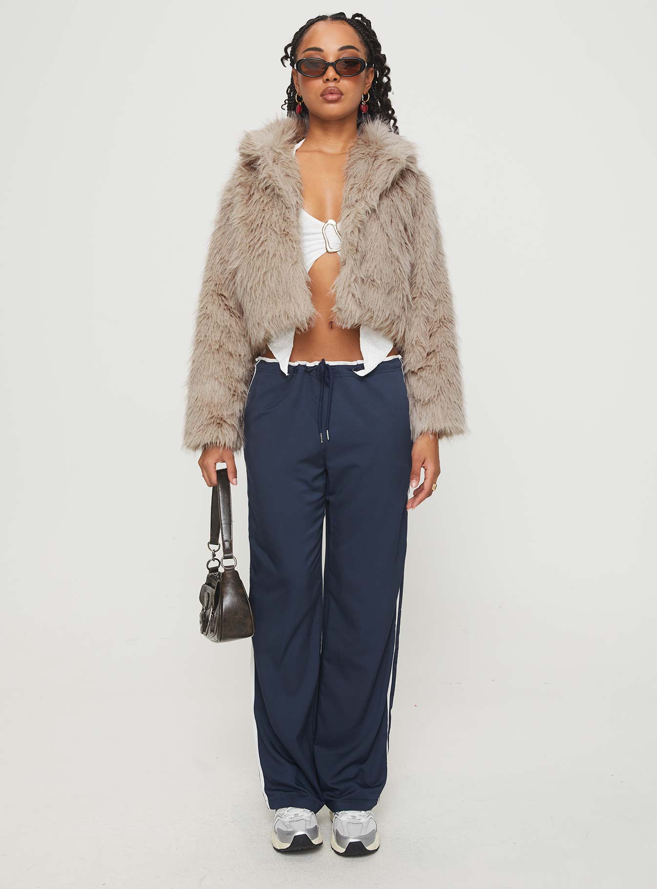 Addie Faux Fur Jacket Mushroom、mySite、solidvoid