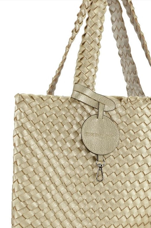 Ilse Jacobsen Woven Faux Leather Tote Bag、mySite、noshort