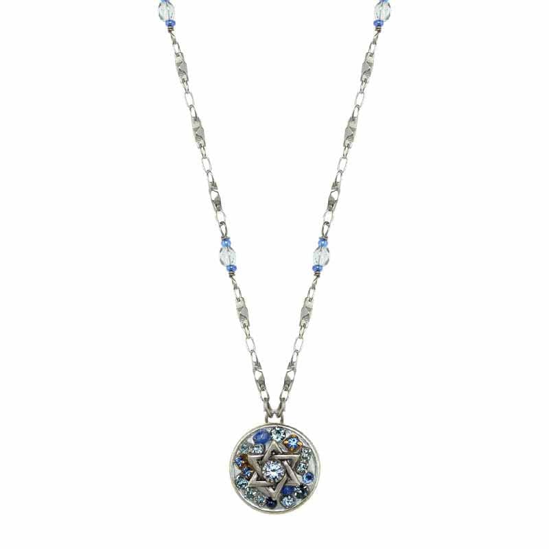 Sterling Silver and Blue Star of David Necklace by Michal Golan、mySite、topwebapps