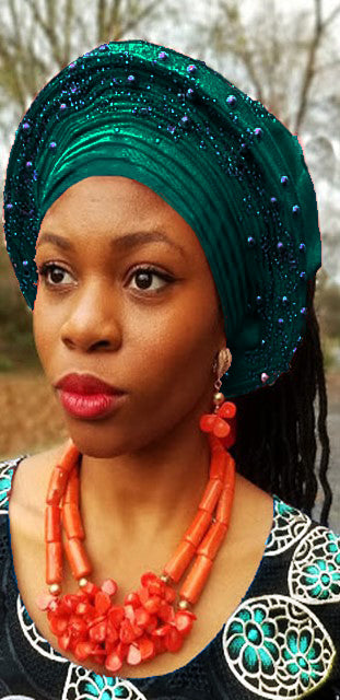 Sola African Aso-Oke Ready Autogele pre-tied head wrap-DPA437PT、mySite、solidvoid