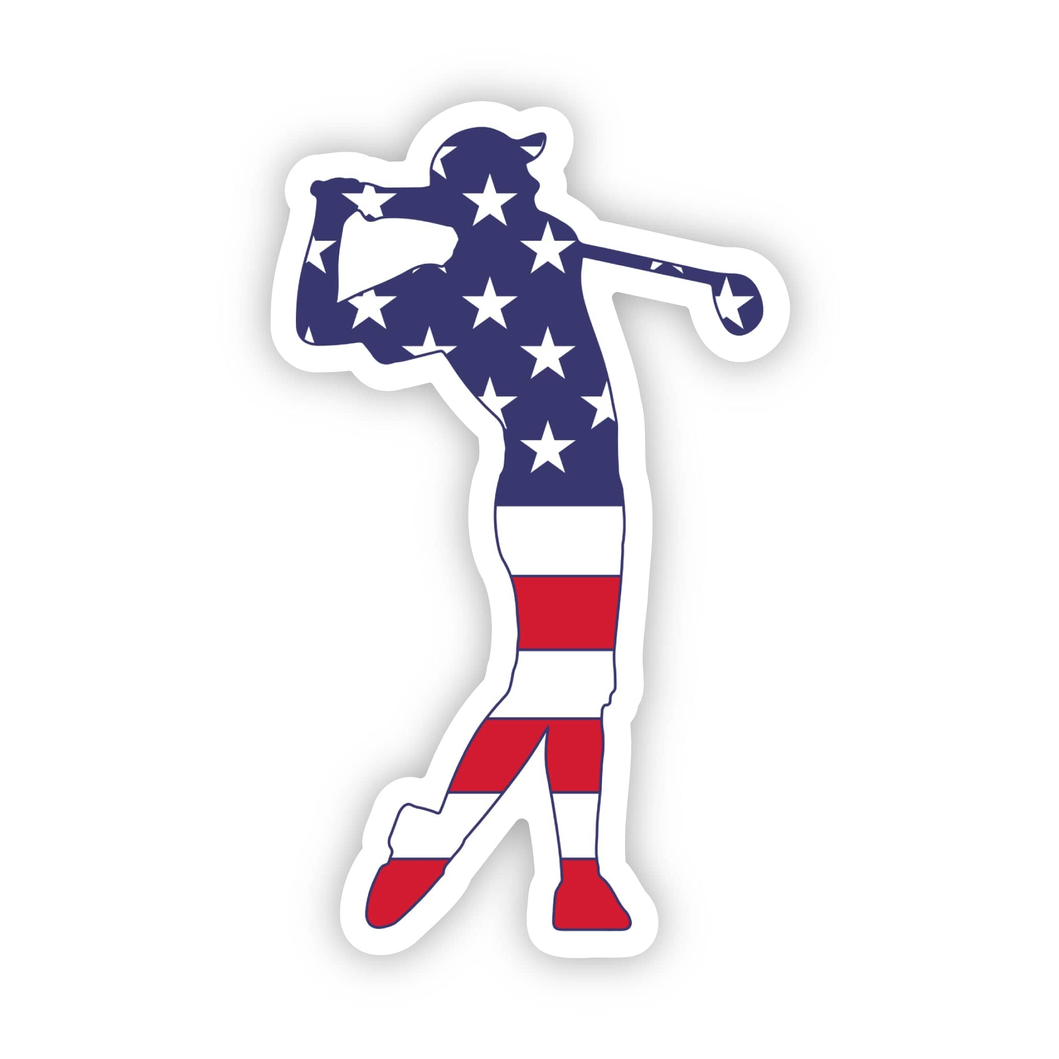  Golfer Sticker - USA Flag、mySite、ghnorth