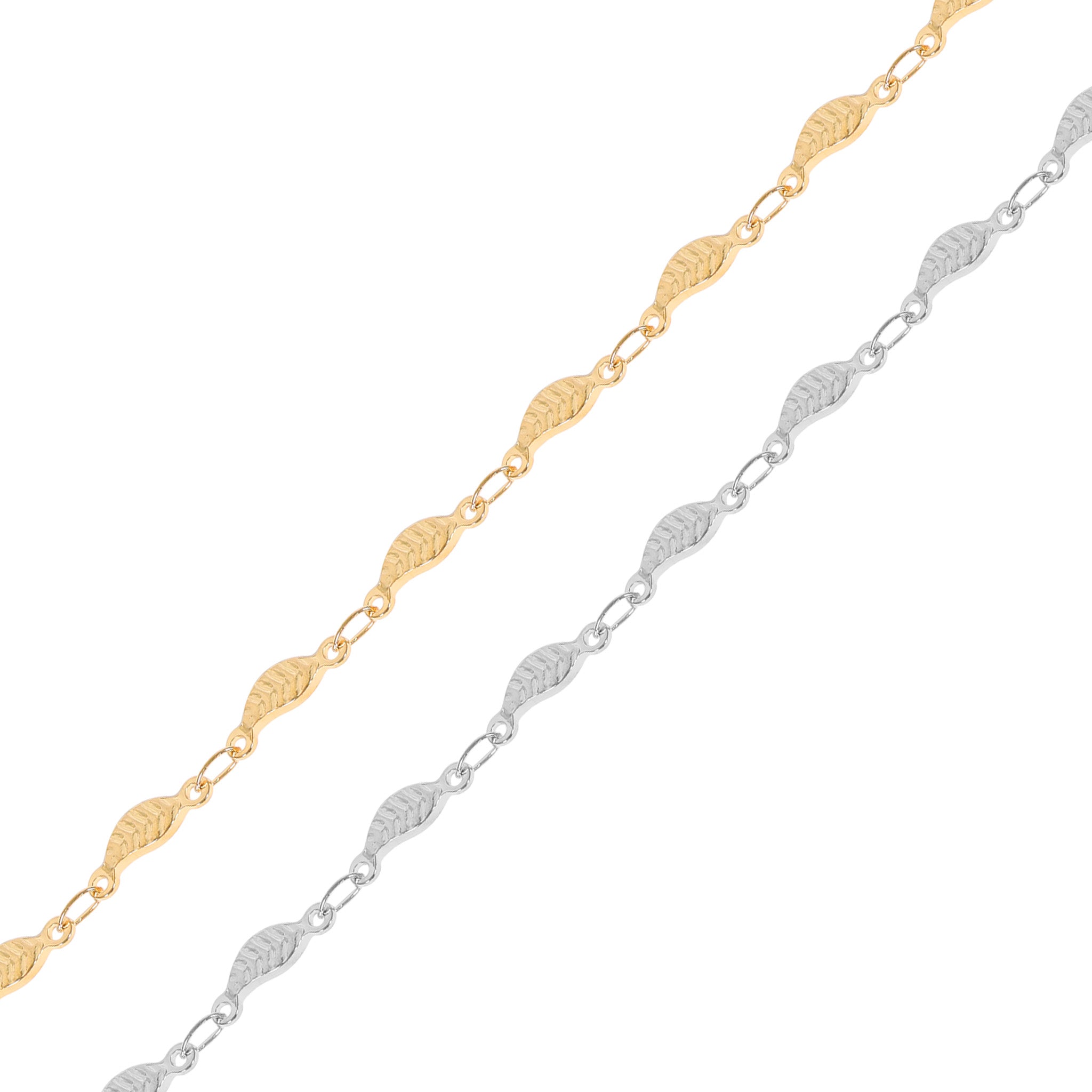 18K Gold PVD Stainless Steel Leaf Chain - By The Foot / SPL1020、mySite、dreamappss