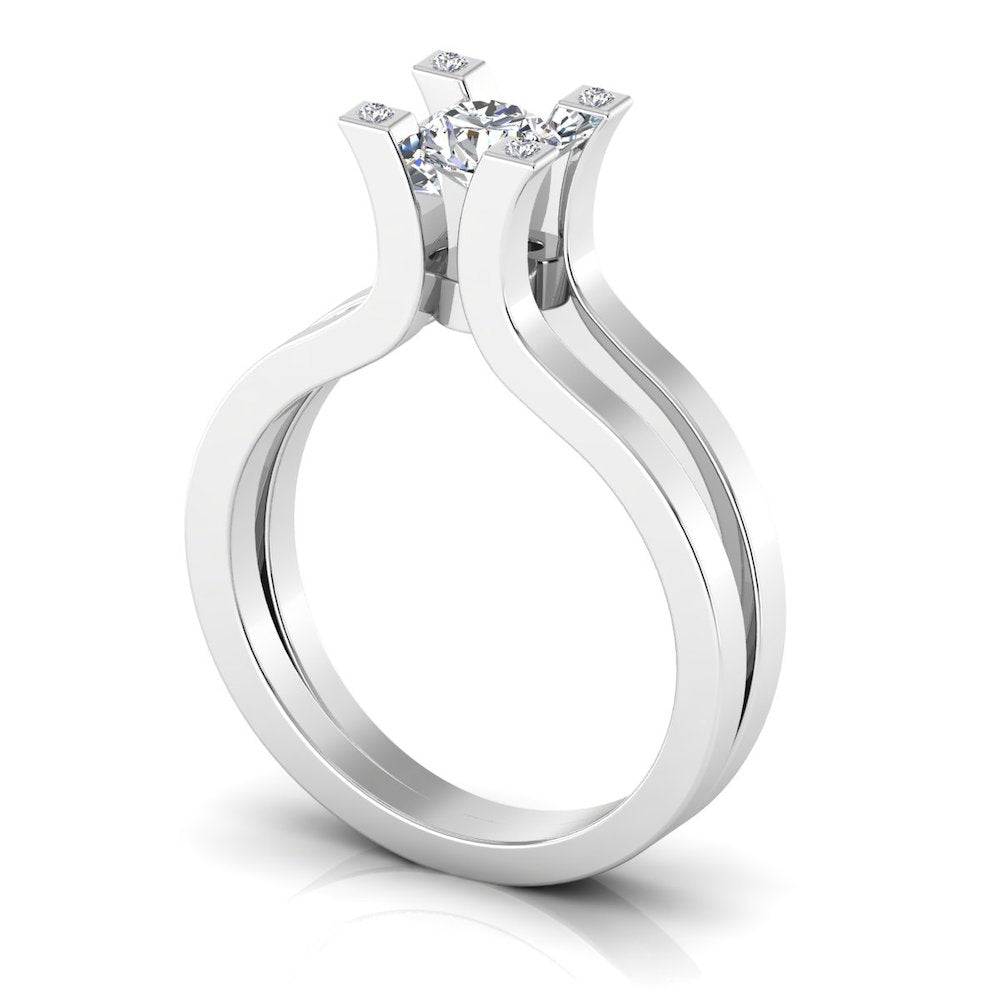 Simplistic Split Shank Moissanite Engagement Ring、mySite、hinf8tx79