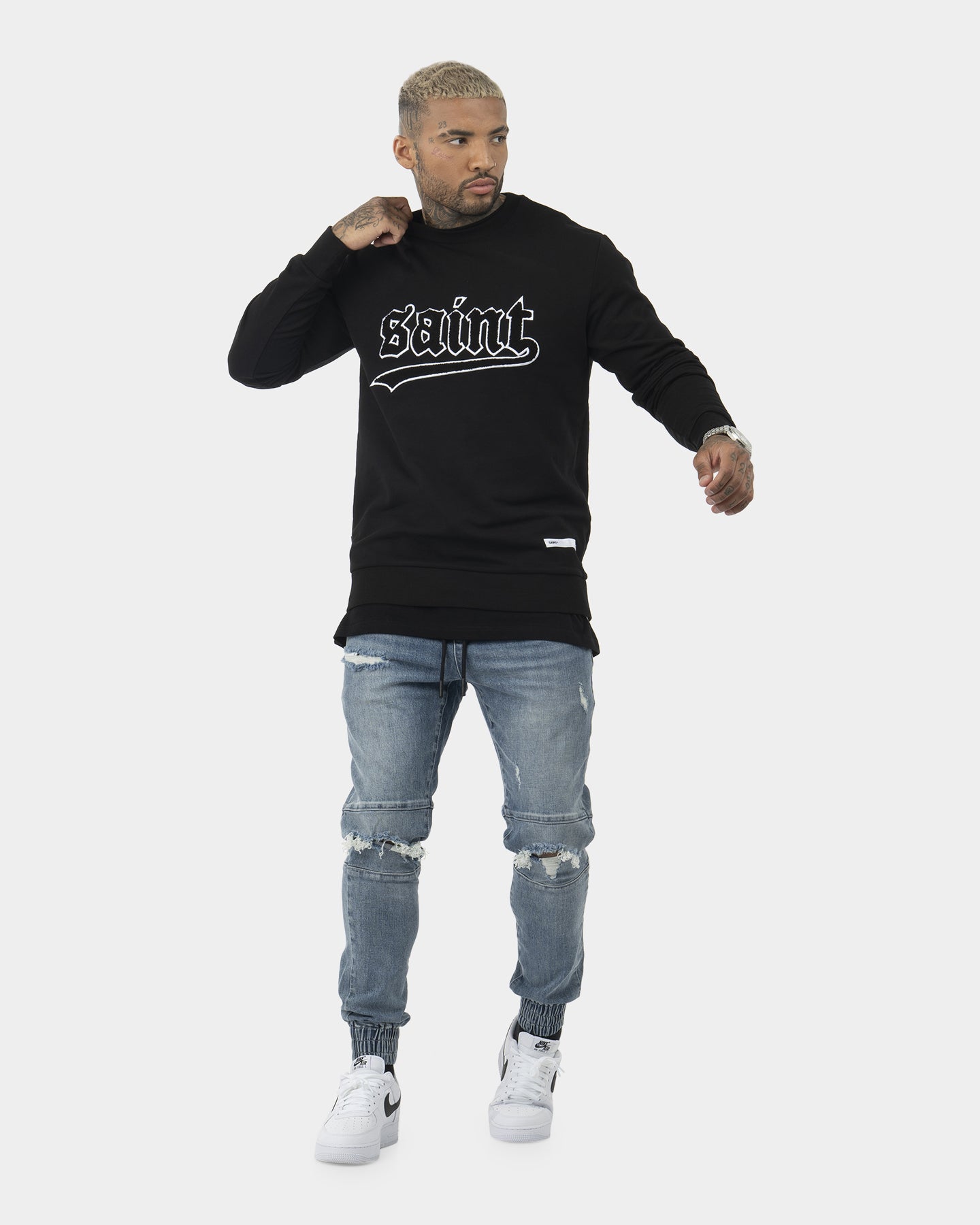 Saint Morta Westside New Age Crewneck Black/White、mySite、zt4zffjzw